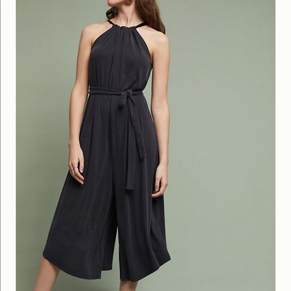 Anthropologie wife leg halter jumpsuit